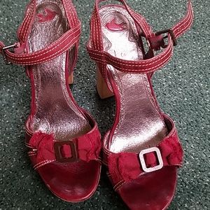 Maroon high heel sandles